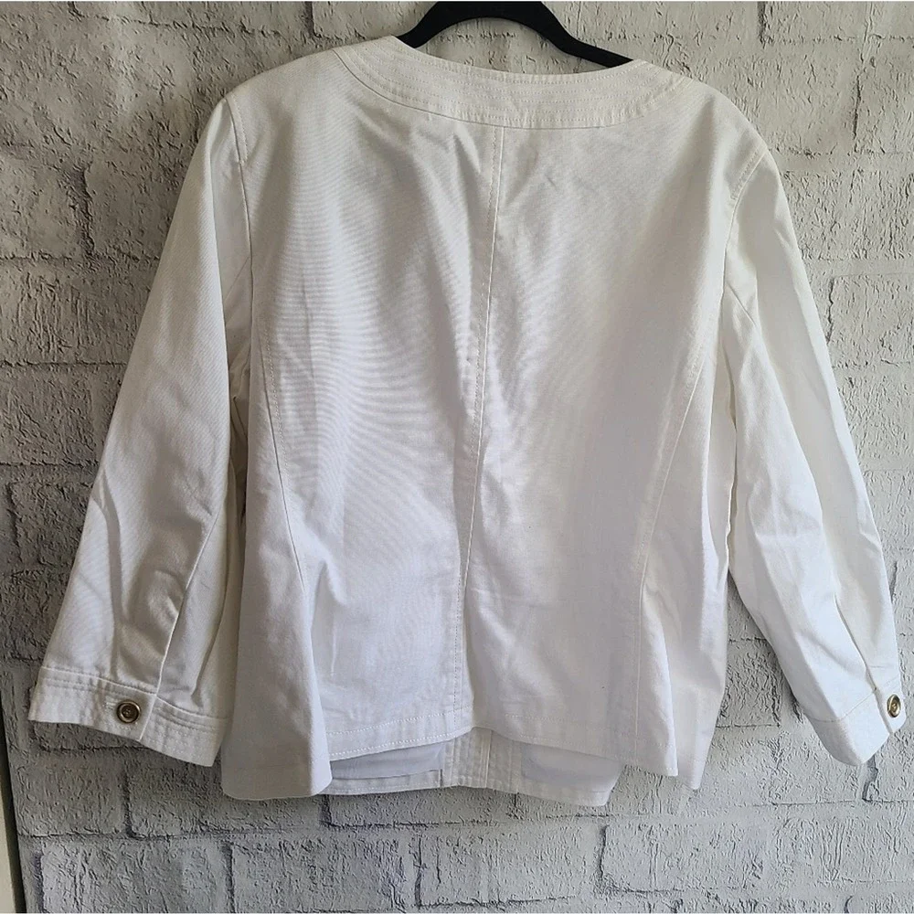 Talbots White Gold Button Blazer Size 20 - Picture 3 of 10